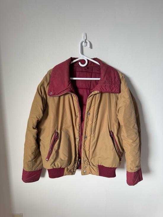 Other - Men's Two-Tone Tan and Burgundy Bomber Jacket